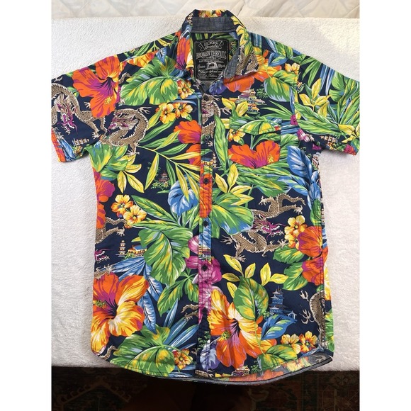 Hawaiian Island Creations Other - Broken Threads Hawaiian Shirt Mens Medium Dragon Floral Tropical Button Up